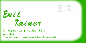 emil kainer business card